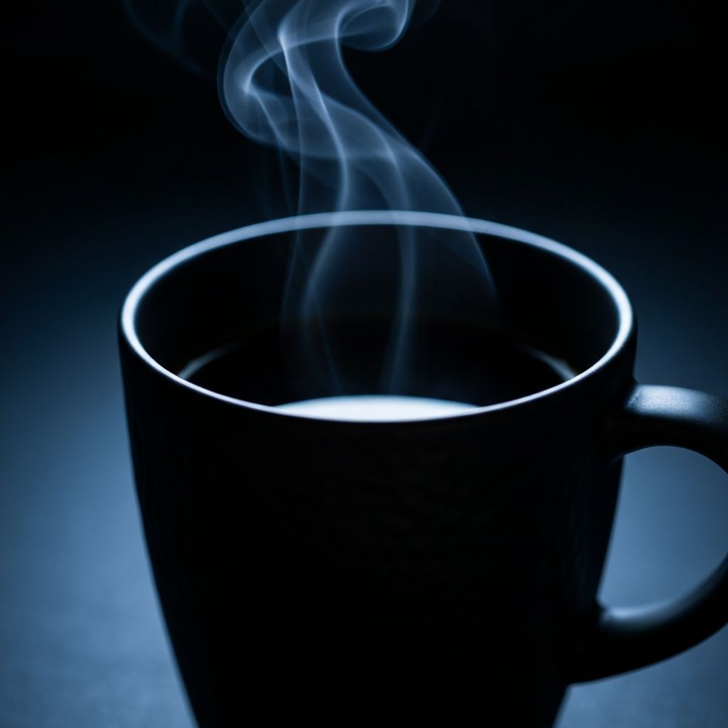 Una taza de Shock Coffee humeante